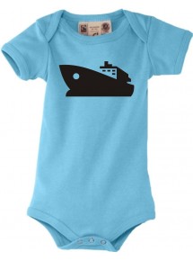 Süßer Baby Body Yacht, Boot, Skipper, Kapitän, türkis, 0-6 Monate