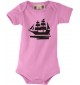 Süßer Baby Body Segelboot, Boot, Skipper, Kapitän, rosa, 0-6 Monate