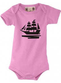 Süßer Baby Body Segelboot, Boot, Skipper, Kapitän, rosa, 0-6 Monate