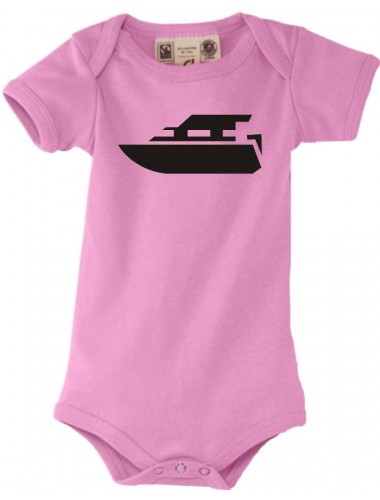 Süßer Baby Body Motorboot, Yacht, Boot, Skipper, Kapitän, rosa, 0-6 Monate
