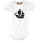 Süßer Baby Body Winkingerschiff, Boot, Skipper, Kapitän, weiss, 0-6 Monate