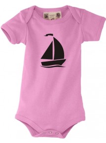 Süßer Baby Body Segelboot, Jolle, Skipper, Kapitän, rosa, 0-6 Monate