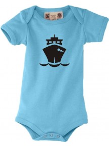Süßer Baby Body Frachter, Übersee, Boot, Kapitän, türkis, 0-6 Monate