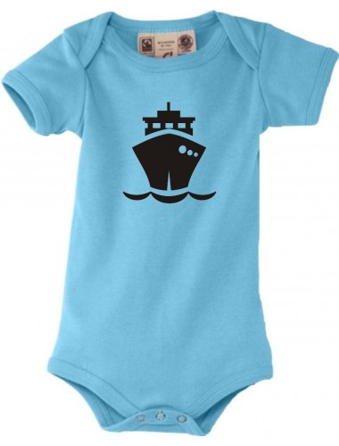 Süßer Baby Body Frachter, Übersee, Boot, Kapitän, türkis, 0-6 Monate