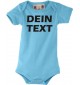 Baby Body mit deinem Wunschtext versehen, Farbe türkis, Größe 0-6 Monate