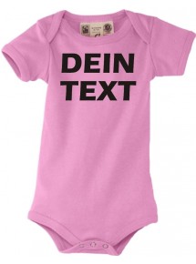 Baby Body mit deinem Wunschtext versehen, Farbe rosa, Größe 0-6 Monate