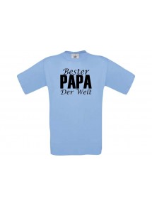 Männer-Shirt, Bester Papa der Welt, hellblau, L