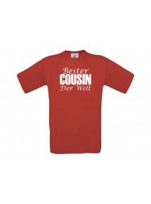 Männer-Shirt, Bester Cousin der Welt, rot, L