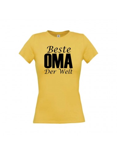 Lady T-Shirt, Beste Oma der Welt, gelb, L