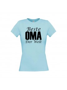 Lady T-Shirt, Beste Oma der Welt, hellblau, L