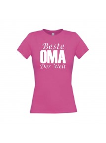 Lady T-Shirt, Beste Oma der Welt, pink, L