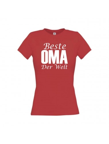 Lady T-Shirt, Beste Oma der Welt, rot, L