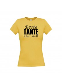 Lady T-Shirt, Beste Tante der Welt, gelb, L