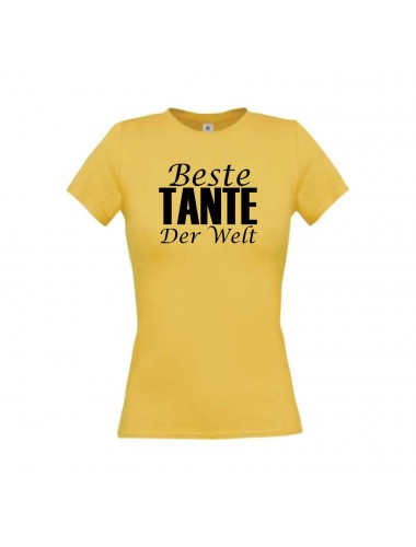 Lady T-Shirt, Beste Tante der Welt, gelb, L
