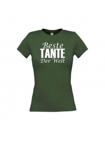 Lady T-Shirt, Beste Tante der Welt, gruen, L