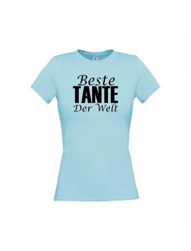 Lady T-Shirt, Beste Tante der Welt, hellblau, L