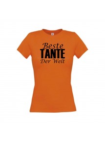 Lady T-Shirt, Beste Tante der Welt, orange, L