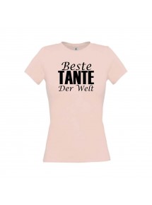 Lady T-Shirt, Beste Tante der Welt, rosa, L