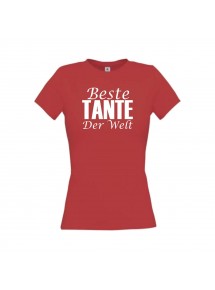 Lady T-Shirt, Beste Tante der Welt, rot, L