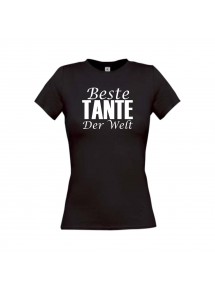 Lady T-Shirt, Beste Tante der Welt, schwarz, L
