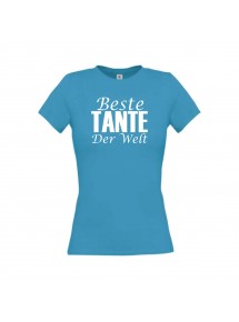 Lady T-Shirt, Beste Tante der Welt, türkis, L