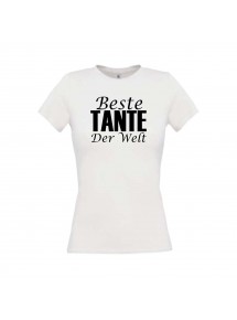 Lady T-Shirt, Beste Tante der Welt, weiss, L