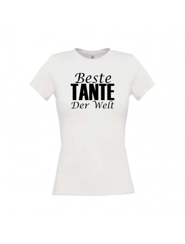 Lady T-Shirt, Beste Tante der Welt, weiss, L