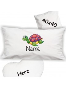Zierkissen mit schönen Motiven inkl Ihrem Wunschnamen Schildkröte