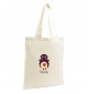 Jute Shopping Bag mit tollen Motiven Pinguin inkl Ihrem Wunschnamen, natur
