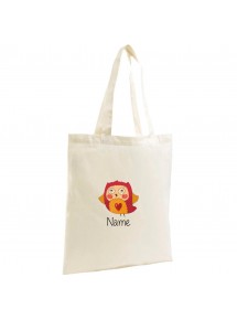 Jute Shopping Bag mit tollen Motiven Eule inkl Ihrem Wunschnamen