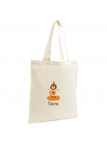 Jute Shopping Bag mit tollen Motiven Bär inkl Ihrem Wunschnamen
