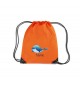 Turnbeutel Premium Gymsac mit tollem Motiv Delfin inkl Ihren Wunschnamen, orange