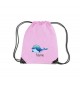 Turnbeutel Premium Gymsac mit tollem Motiv Delfin inkl Ihren Wunschnamen, rosa