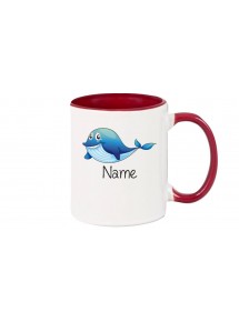 Kinder Tasse süße Motive Delfin mit Ihren Wunschnamen