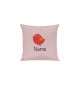 Sofa Kissen mit tollem Motiv Spatz inkl Ihrem Wunschnamen, Farbe rosa