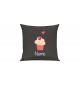 Sofa Kissen mit tollem Motiv Muffin inkl Ihrem Wunschnamen, Farbe dunkelgrau