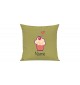 Sofa Kissen mit tollem Motiv Muffin inkl Ihrem Wunschnamen, Farbe hellgruen