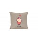 Sofa Kissen mit tollem Motiv Muffin inkl Ihrem Wunschnamen, Farbe sand