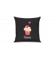 Sofa Kissen mit tollem Motiv Muffin inkl Ihrem Wunschnamen, Farbe schwarz