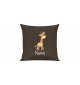 Sofa Kissen mit tollem Motiv Giraffe inkl Ihrem Wunschnamen, Farbe braun