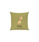 Sofa Kissen mit tollem Motiv Giraffe inkl Ihrem Wunschnamen, Farbe hellgruen