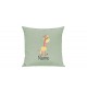 Sofa Kissen mit tollem Motiv Giraffe inkl Ihrem Wunschnamen, Farbe pastellgruen