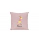 Sofa Kissen mit tollem Motiv Giraffe inkl Ihrem Wunschnamen, Farbe rosa