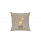 Sofa Kissen mit tollem Motiv Giraffe inkl Ihrem Wunschnamen, Farbe sand