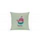 Sofa Kissen mit tollem Motiv Wal inkl Ihrem Wunschnamen, Farbe pastellgruen