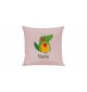 Sofa Kissen mit tollem Motiv Krokodil inkl Ihrem Wunschnamen, Farbe rosa