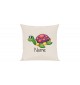 Sofa Kissen mit tollem Motiv Schildkröte inkl Ihrem Wunschnamen, Farbe creme