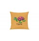Sofa Kissen mit tollem Motiv Schildkröte inkl Ihrem Wunschnamen, Farbe gelb