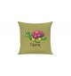 Sofa Kissen mit tollem Motiv Schildkröte inkl Ihrem Wunschnamen, Farbe hellgruen