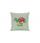 Sofa Kissen mit tollem Motiv Schildkröte inkl Ihrem Wunschnamen, Farbe pastellgruen